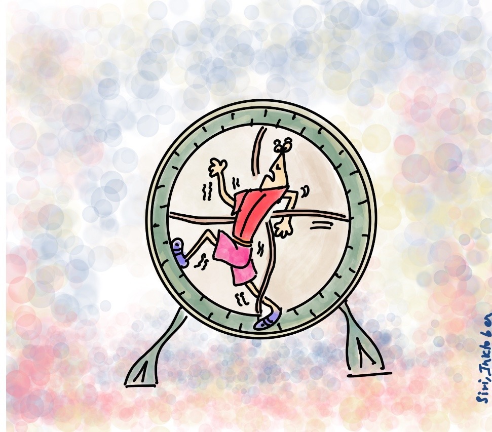 pencil cartoon character shown stuck in career rut